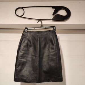 Bagatelle Black Leather Pencil Skirt